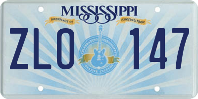 MS license plate ZLO147