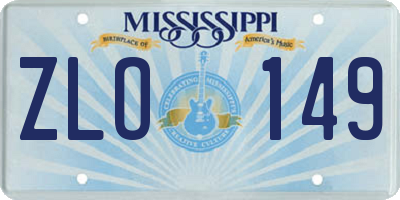 MS license plate ZLO149