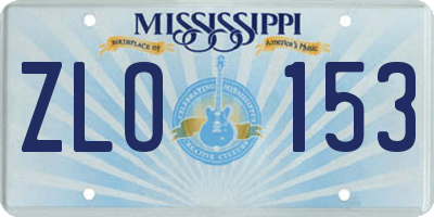 MS license plate ZLO153