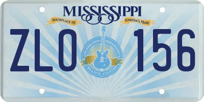MS license plate ZLO156