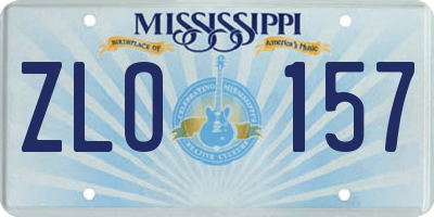 MS license plate ZLO157