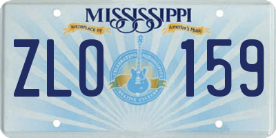 MS license plate ZLO159
