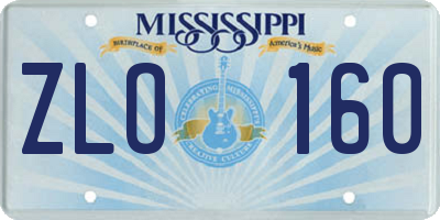 MS license plate ZLO160