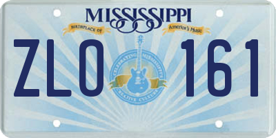 MS license plate ZLO161