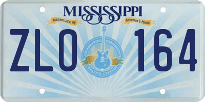 MS license plate ZLO164