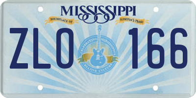 MS license plate ZLO166