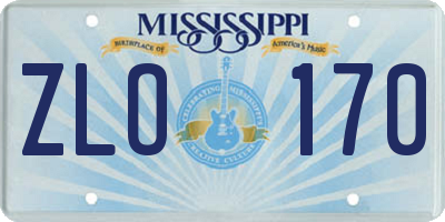 MS license plate ZLO170