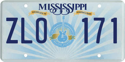 MS license plate ZLO171