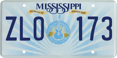MS license plate ZLO173
