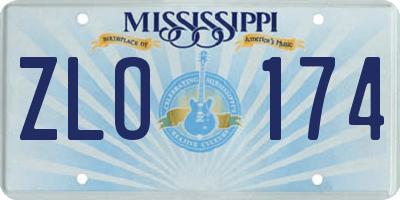 MS license plate ZLO174