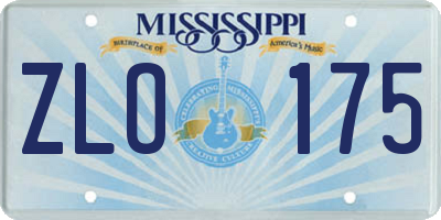 MS license plate ZLO175