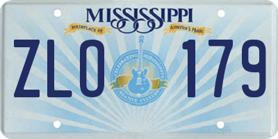 MS license plate ZLO179