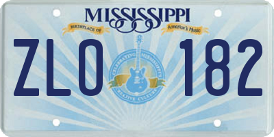 MS license plate ZLO182