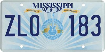 MS license plate ZLO183