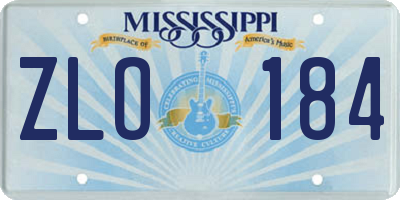 MS license plate ZLO184