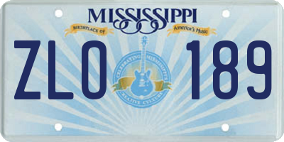 MS license plate ZLO189