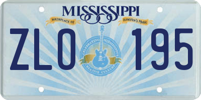 MS license plate ZLO195