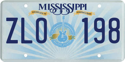 MS license plate ZLO198
