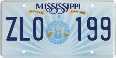 MS license plate ZLO199