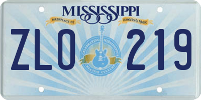 MS license plate ZLO219