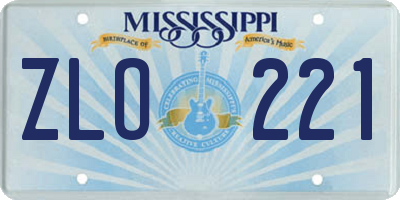 MS license plate ZLO221