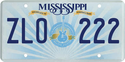 MS license plate ZLO222