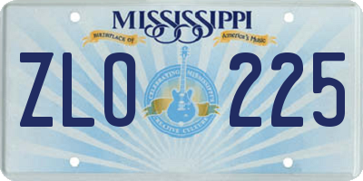 MS license plate ZLO225