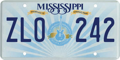 MS license plate ZLO242