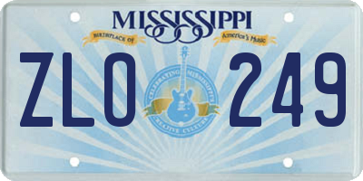 MS license plate ZLO249