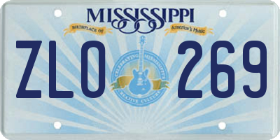 MS license plate ZLO269