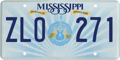 MS license plate ZLO271