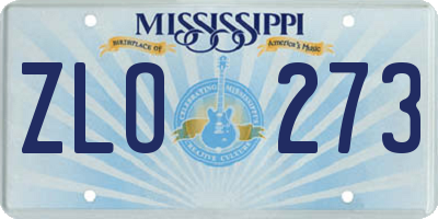 MS license plate ZLO273