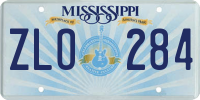 MS license plate ZLO284