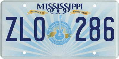 MS license plate ZLO286