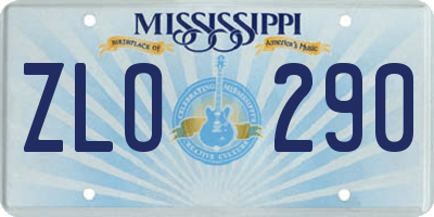 MS license plate ZLO290