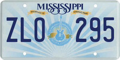 MS license plate ZLO295