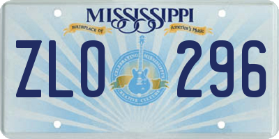MS license plate ZLO296