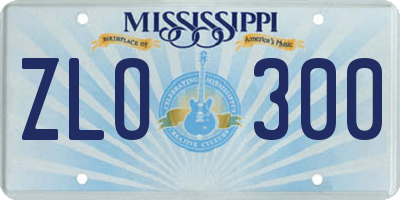 MS license plate ZLO300