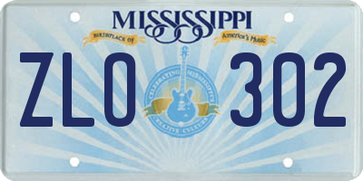 MS license plate ZLO302