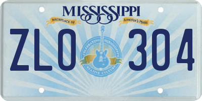 MS license plate ZLO304