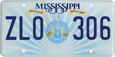 MS license plate ZLO306