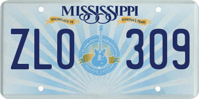 MS license plate ZLO309