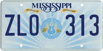 MS license plate ZLO313