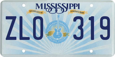 MS license plate ZLO319