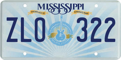 MS license plate ZLO322