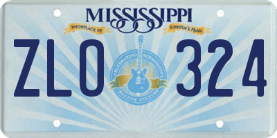 MS license plate ZLO324