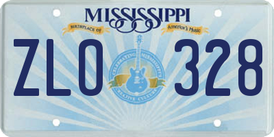 MS license plate ZLO328