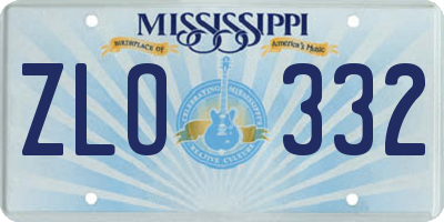 MS license plate ZLO332