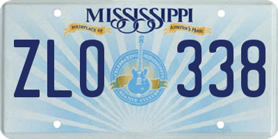 MS license plate ZLO338