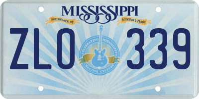 MS license plate ZLO339